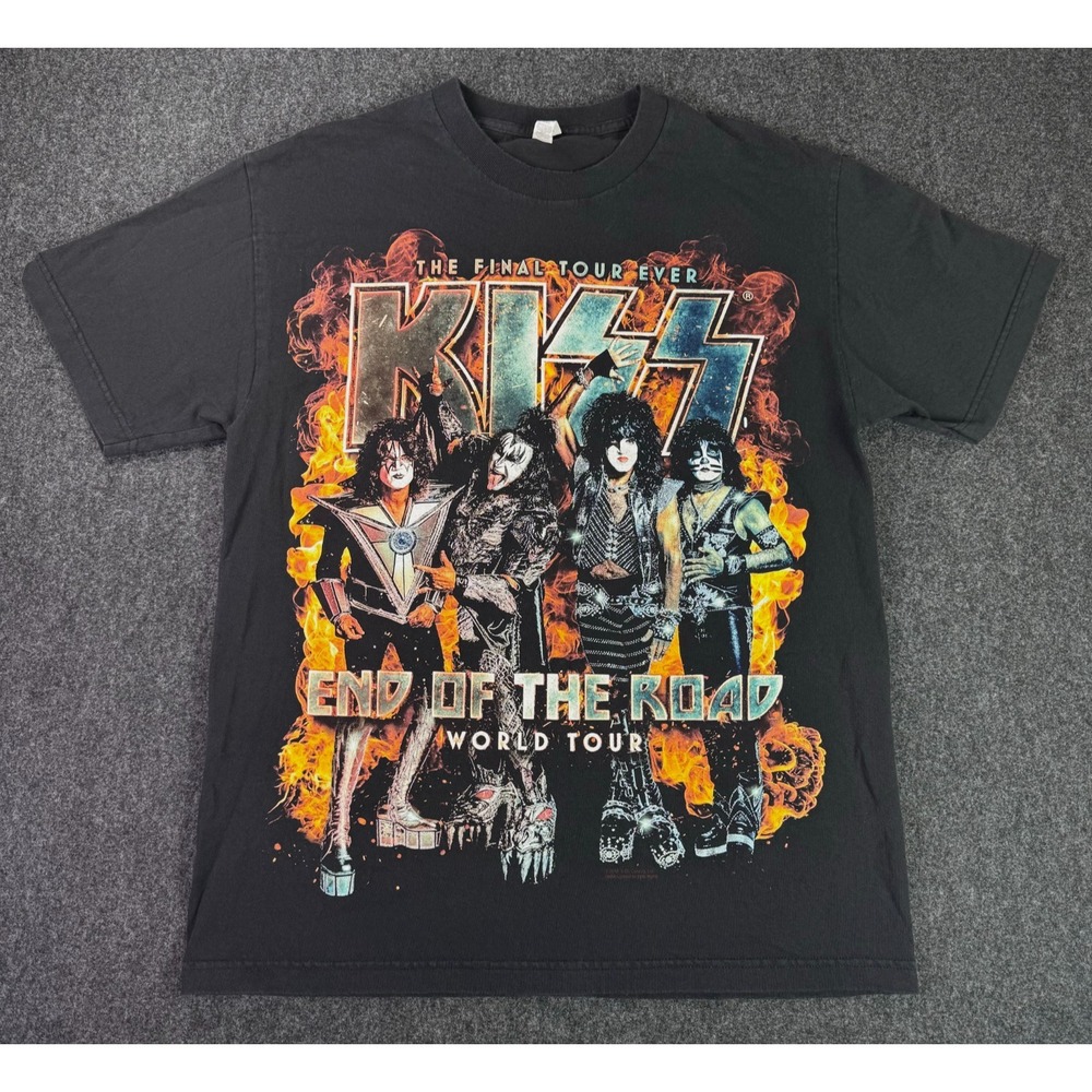 KISS 2019 End Of The Road Tour Event T-Shirt Mens Sz L The Final Tour Ever AUTH